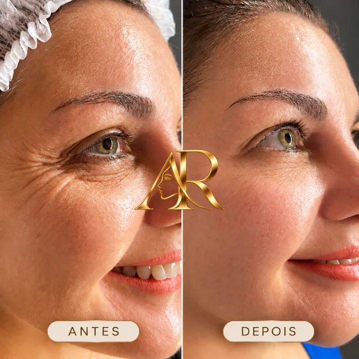 Resultado real 1 de 5: antes e depois de procedimento realizado pela Dra. Andrieli Rossa